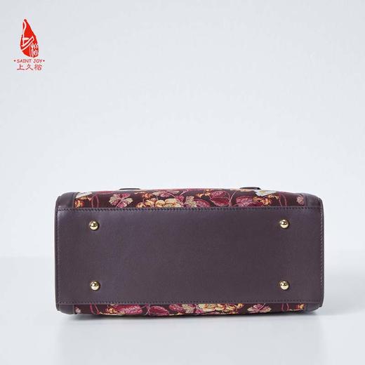 SAINTJOY/上久楷 女士宋锦拎包 黑色 酒红 生机 拎包 BWS23A0801 商品图12