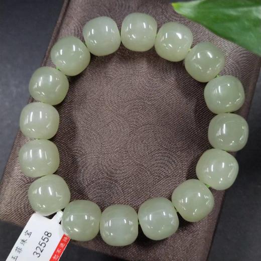 和田玉单圈-水青老形珠 商品图0