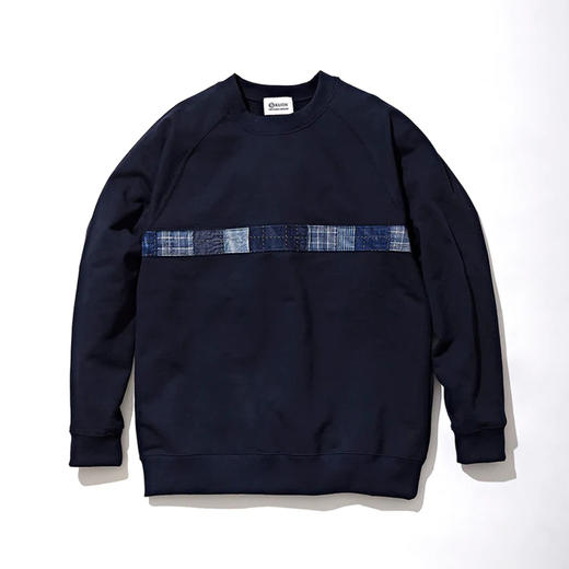 KUON Boro Trimmed Sweatshirt 日本古布拼接圆领长袖卫衣 套衫 商品图1