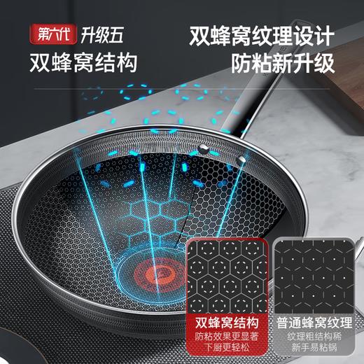 【康巴赫六代双蜂窝炒锅】电磁燃气灶通用，红点控温低油烟，煎蛋不粘国标Ⅰ级 商品图4
