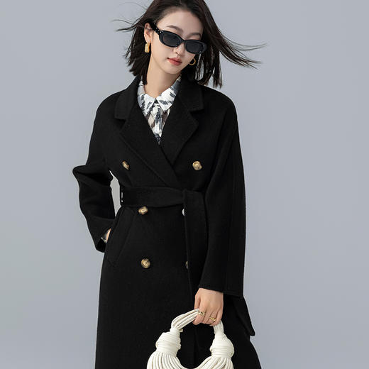 馥迦气质优雅大气长款短款驼绒大衣 商品图1