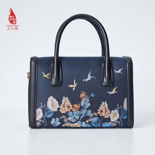 SAINTJOY/上久楷 女士宋锦拎包 黑色 酒红 生机 拎包 BWS23A0801 商品图4