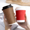 喇叭花纸杯一次性纸杯双层瓦楞中空杯咖啡杯热饮杯子外卖打包带盖 商品缩略图3
