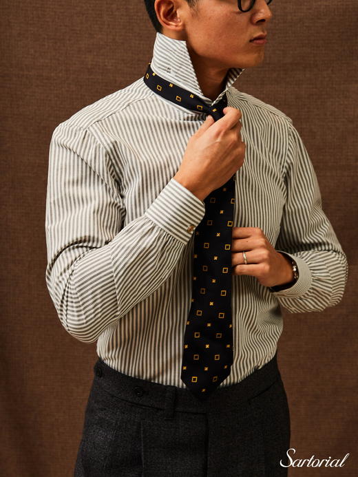 Avino 灰条海岛棉衬衫 商品图7