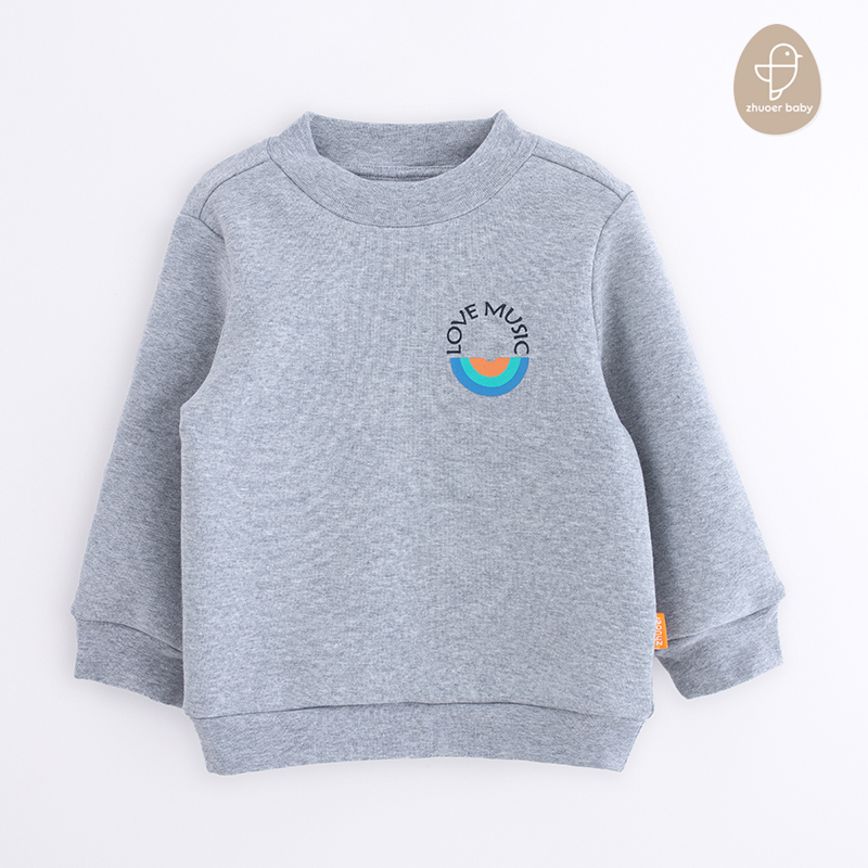 【秋冬打底衫】卓儿男小童半高领针织加绒长袖上衣打底衫适合1.5岁-6岁