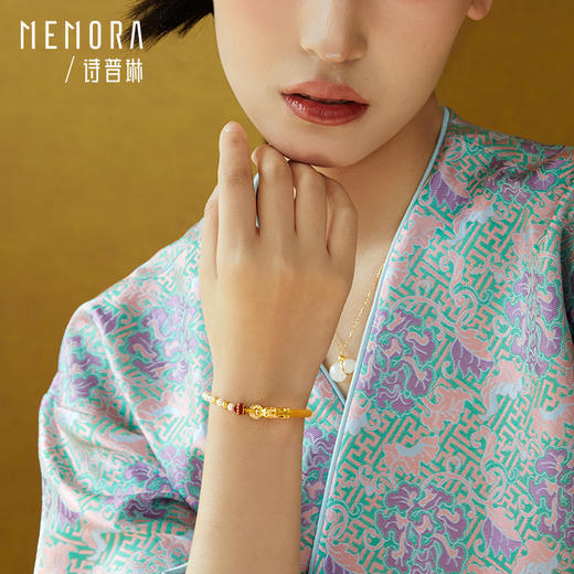 【积分抵值】诗普琳黄金龙镯足金生肖龙手镯金珠手链女款送礼自戴MEMORA诗普琳HBE08801 商品图3