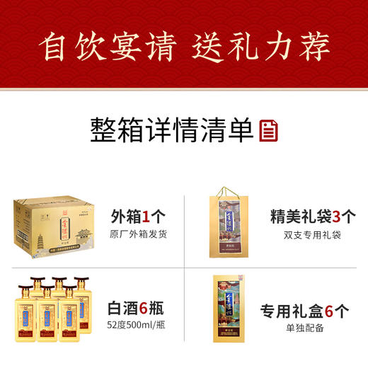 【宴席团购】 52度金泸州醉金楼  500ml*6    泸州老窖官方旗舰店 商品图7