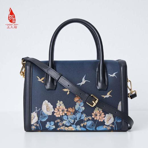 SAINTJOY/上久楷 女士宋锦拎包 黑色 酒红 生机 拎包 BWS23A0801 商品图2