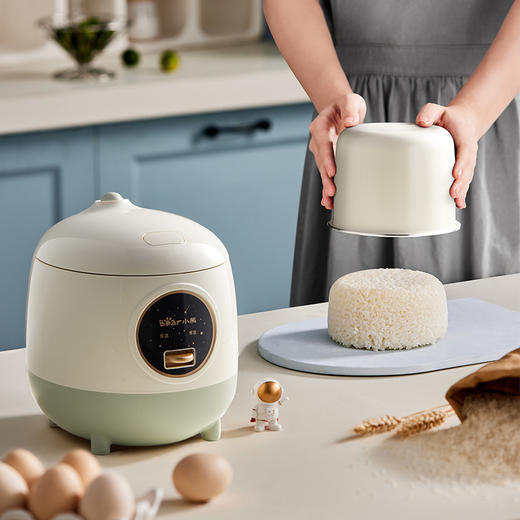 【小程序】小熊(Bear)电饭煲1-2人 小型迷你小容量电饭锅 1.2L家用宿舍煮饭不粘内胆小锅米饭锅 陶瓷油涂层内胆丨DFB-B12W3 商品图2