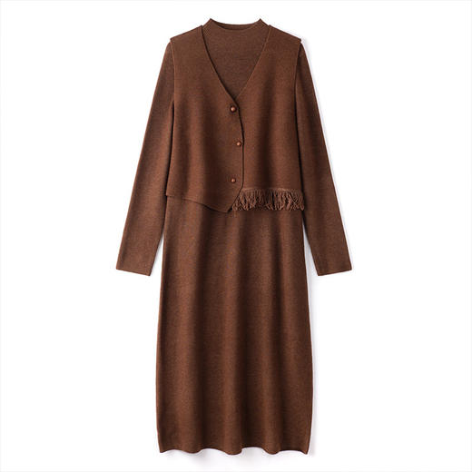 秋冬小香风马甲开衫+针织裙两件套CC-J276 商品图4