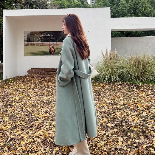 muu私服 双面婴驼绒大衣/ 设计师品牌私服系列～外套秋冬撞色通勤 商品图4