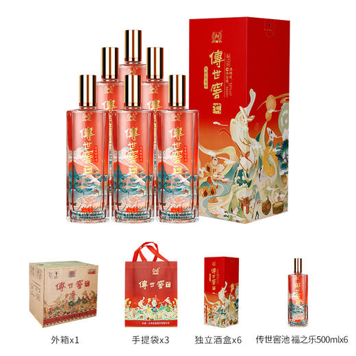 【积分当钱花】52度 传世窖池酒福之乐500ml*6 泸州老窖官方旗舰店 商品图2