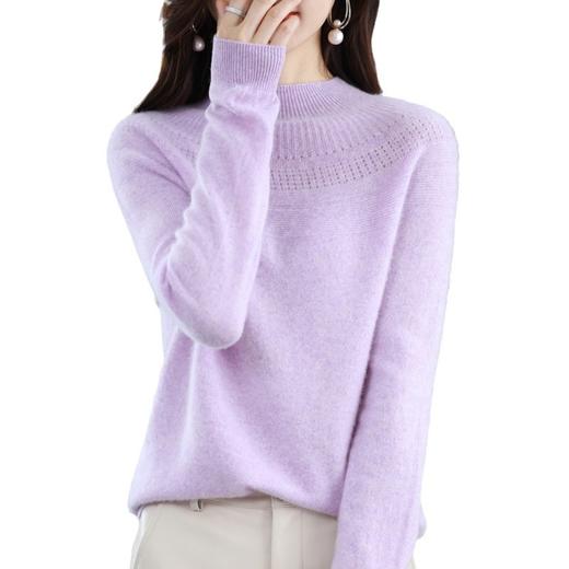 QH-NJR1106秋冬新款羊毛衫女一线成衣半高领宽松显瘦针织打底衫上衣内搭洋气 商品图4