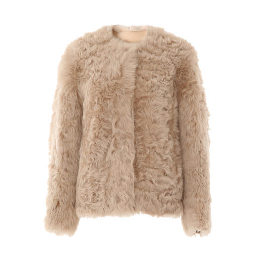 VIMAGE纬漫纪冬季新款气质修身羊毛羊皮革外套大衣V2093605 商品图5