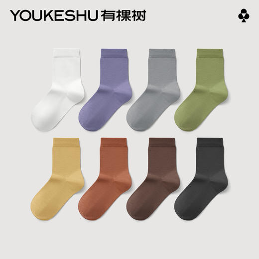 有棵树纯棉女士中筒袜4双装-S4095 商品图0