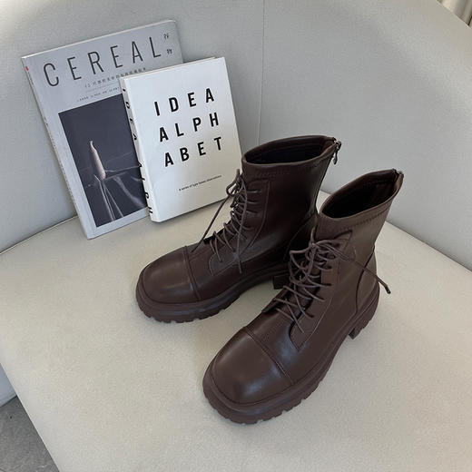 【2.0二代战靴 断码黑色38咖啡色37/38码】超纤pu小软皮马丁靴～ 时尚神器. 商品图4