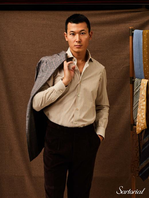 Avino 橘条海岛棉衬衫 商品图2