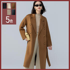 馥迦气质优雅大气长款短款驼绒大衣