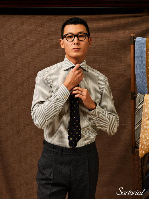 Avino 灰条海岛棉衬衫 商品图6