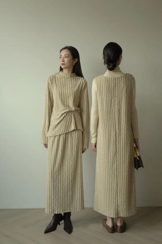 Le Malene 浅卡其高级肌理感半裙套装 17587 商品图2