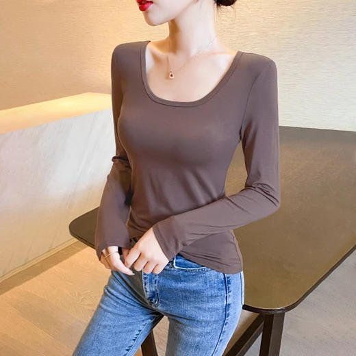 裁缝学苑AX144 U领打底衫内搭长袖t恤纸样女装新款加绒上衣服装打板 商品图3