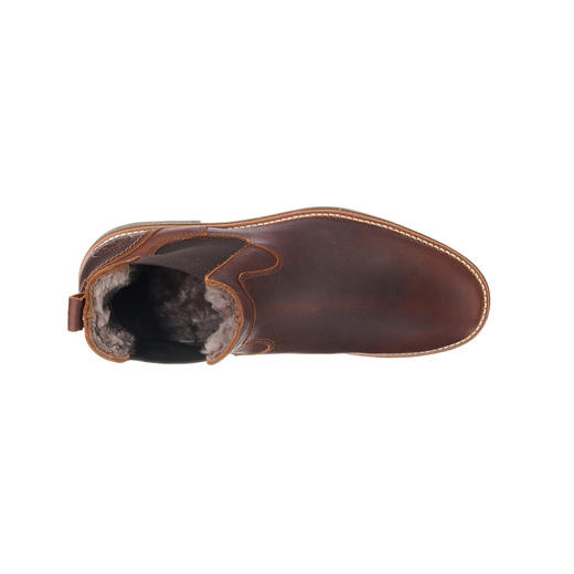 限时特价——西班牙原产男士羊毛款皮毛一体切尔西靴酒红色GLC3(高品质纯天然羊毛内衬) 商品图4