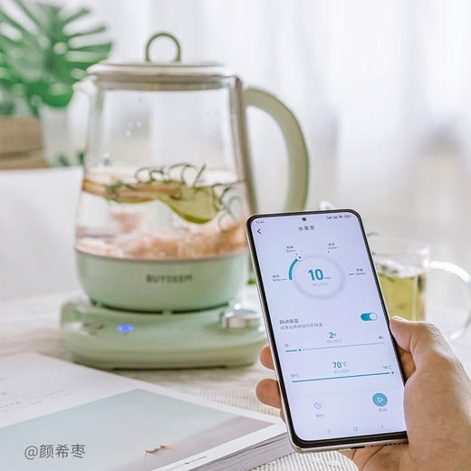 北鼎（Buydeem）智能养生壶 1500ml智联wifi家用多功能煮茶壶 办公室煮茶器 全能蒸炖煮 手机智控 Smart K IK121 浅杉绿 商品图4