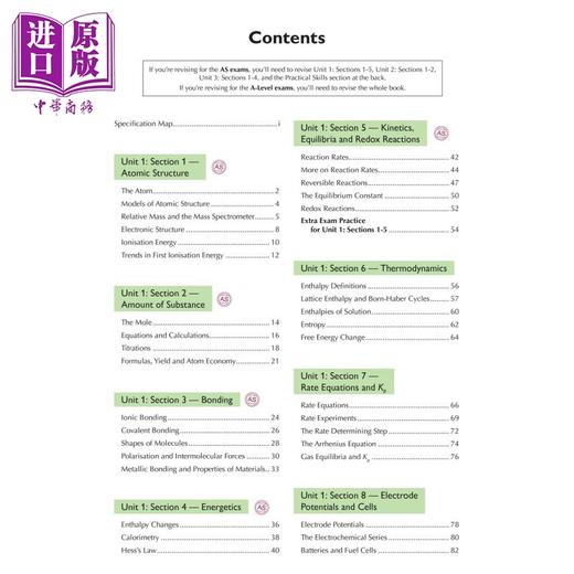 【中商原版】英国CGP A-Level Chemistry: AQA Year 1 & 2 Complete Revision & Practice with Online Edition 商品图1