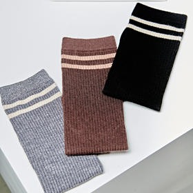 [6双6折]女士2双暖绒双杠堆堆袜【2322801】
