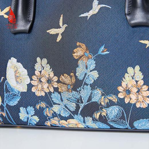 SAINTJOY/上久楷 女士宋锦拎包 黑色 酒红 生机 拎包 BWS23A0801 商品图8