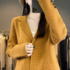 QH-ZH2337韩版宽松百搭短款外套上衣新款羊毛针织开衫女西装领纯色秋冬小香 商品缩略图7