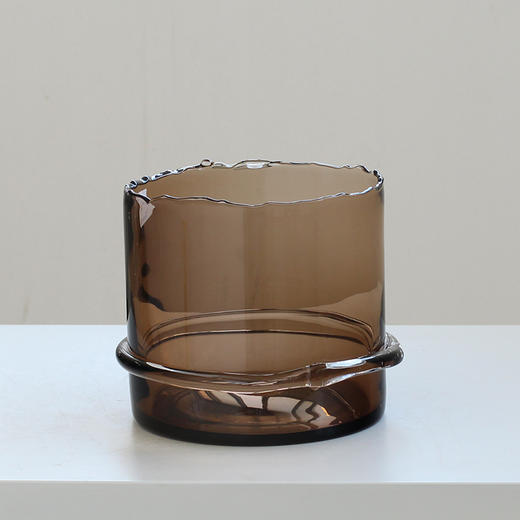 简约轻奢风缠丝直筒琥珀色玻璃花瓶 酒店样板间软装饰品客厅摆件 商品图9