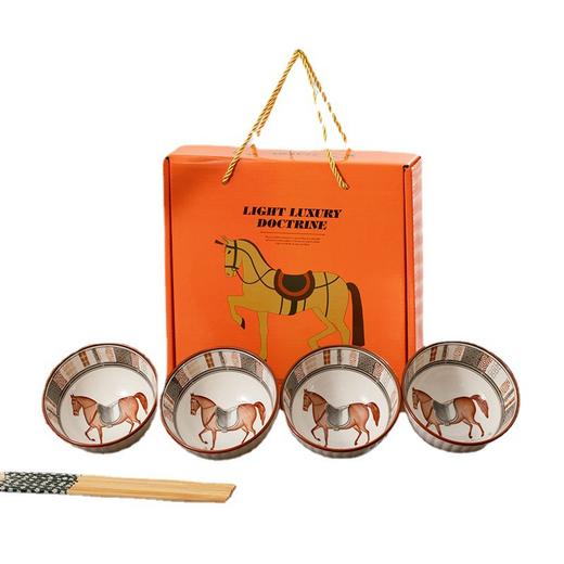【马到成功❗️陶瓷碗筷套装】优雅复古 礼盒装商用会议礼品开业活动会议伴手礼品碗送礼自用伴手礼新年礼盒年货礼盒 商品图4