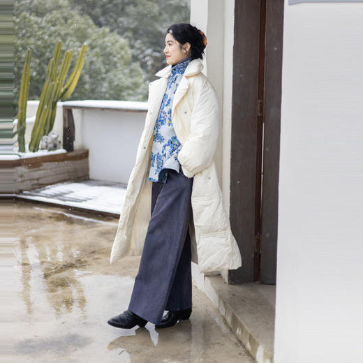 绽放037朵/双面可穿立领新中式复古文艺显瘦连身长袖外套 商品图2