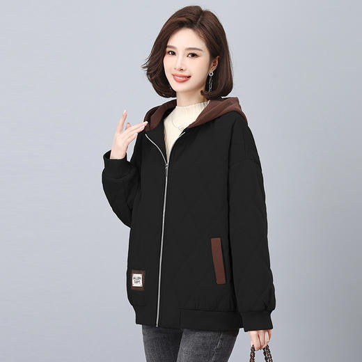 气质时尚文艺风遮肉显瘦，连帽防风加厚保暖棉衣棉服HR-WY82019 商品图2