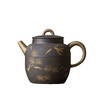 茶香记 原矿陶泥手绘岁寒三友小壶110ml描金手工泡茶壶拙朴茶具 商品缩略图4