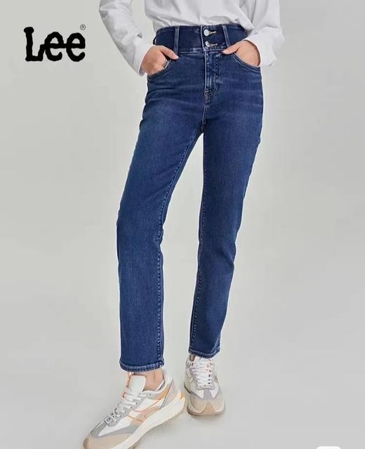 LEEFW23美颜牛仔21修身直筒高腰高弹力纯色牛仔裤女款清水洗 LWB100421203295A05017【富临店】 商品图0