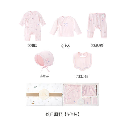 英氏新生儿男女婴儿衣服满月宝宝礼盒5件套 YMLNJ0P011A 商品图5