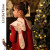 littletime女童中国风披肩背心裙新款毛呢连衣裙新年马甲公主汉服 商品缩略图0