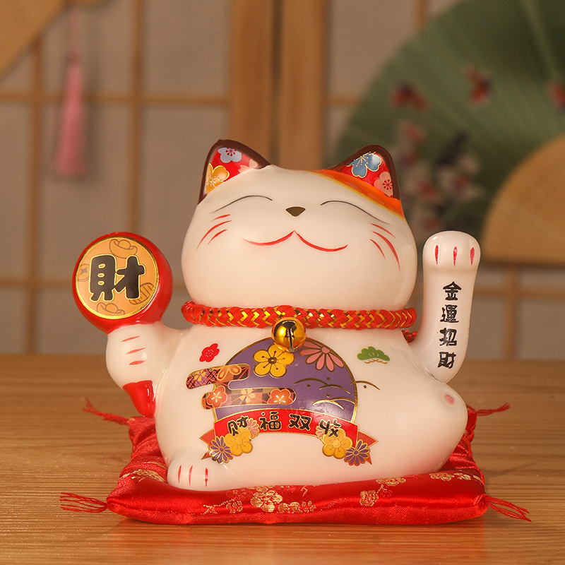 【招财猫❗️金运招财】摆件大号电动摇手 收银台家居店铺开业礼品 陶瓷摆件自动招手 吉祥招财猫 多场景适用新年礼盒年货礼盒