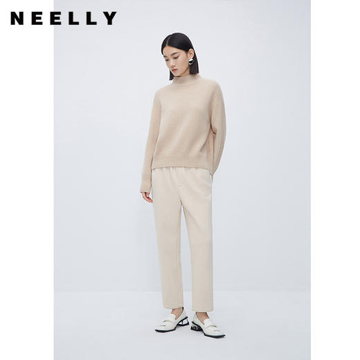 NEELLY纳俪商场同款时尚简约休闲裤女松紧腰通勤百搭西装裤萝卜裤N23113H01205 商品图1