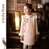 littletime冬装女童国风拜年服无袖唐装加厚碎花马甲裙毛呢背心裙 商品缩略图3