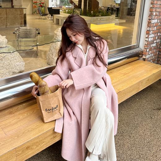 muu私服 双面婴驼绒大衣/ 设计师品牌私服系列～外套秋冬撞色通勤 商品图1