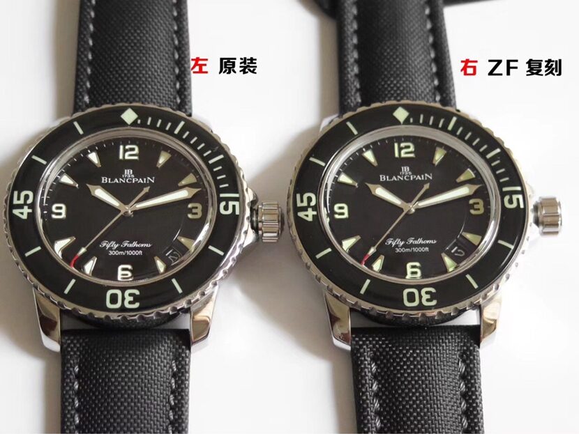 ZF厂宝珀一比一超A高仿手表五十噚系列5015-1130-52A对比正品评测