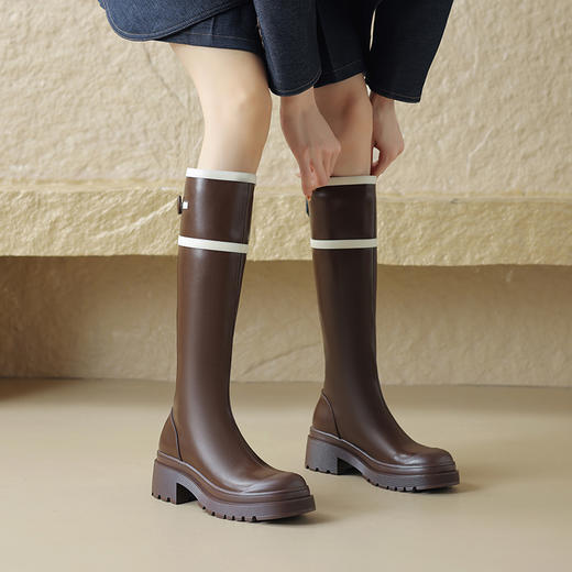秋冬季新款，撞色长筒靴子HCY-5035 商品图1