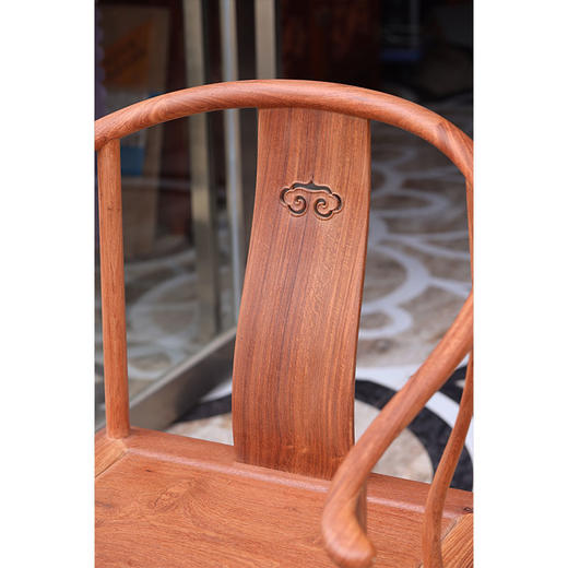 缅甸花梨如意云纹独板圈椅三件套红木家具（运费到付） 商品图3