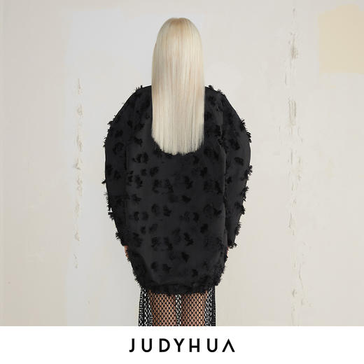 JUDYHUA 植绒毛边肌理廓形设计款外套 商品图2