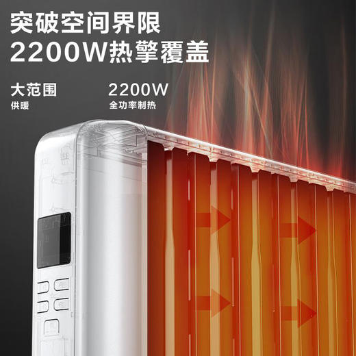 美的（Midea）油汀 取暖器 电暖器 烤火炉 全屋取暖干衣智能温显语音控制12片大热量恒温 NYW-SR（商场同款） 商品图0