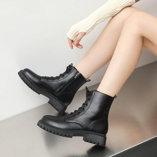 ZHR厚底马丁靴女2023秋冬新款时尚气质英伦风休闲百搭黑色女 商品图6