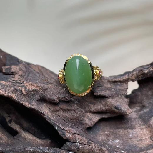 18K碧玉戒指-金绿猫眼10*14#9A12 商品图0